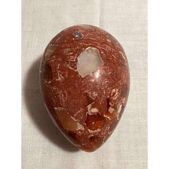 Mexican Fire Opal Egg Solid Stone Easter Egg Decor Paperweight Polished - Picture 4 of 14